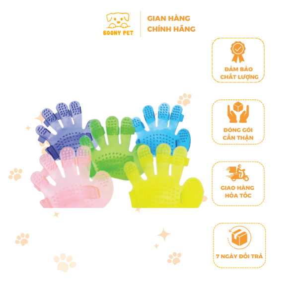 Găng tay tắm cho chó mèo - massage cho chó mèo bằng nhựa - Bàn Chải Tắm Cho Chó Mèo