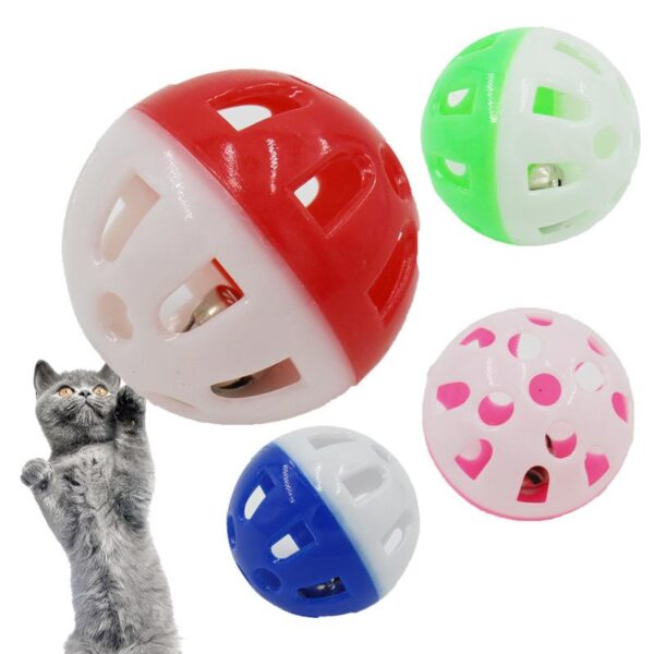 Bóng đồ chơi có chuông bằng nhựa nhiều màu cho chó mèo